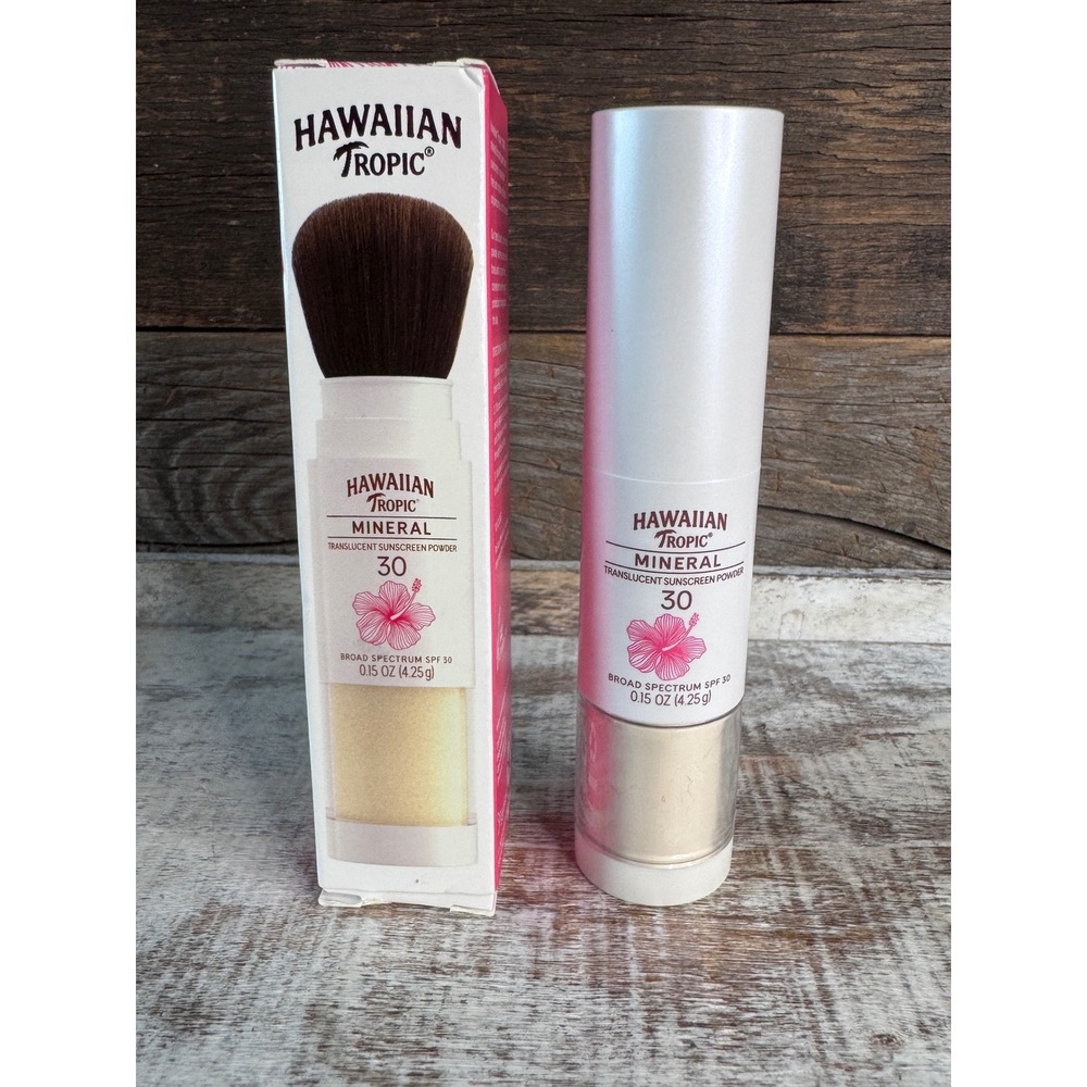 Hawaiian Tropic Mineral Sunscreen Powder + Brush | Translucent SPF 30 | MSRP $19